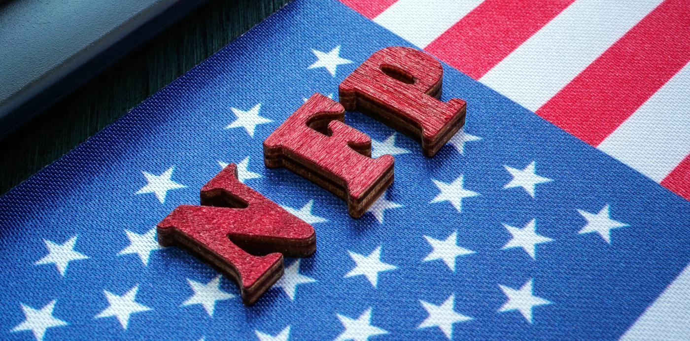 US flag with NFP letters